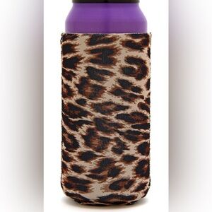 2 Pack Neoprene Leopard Can Sleeve